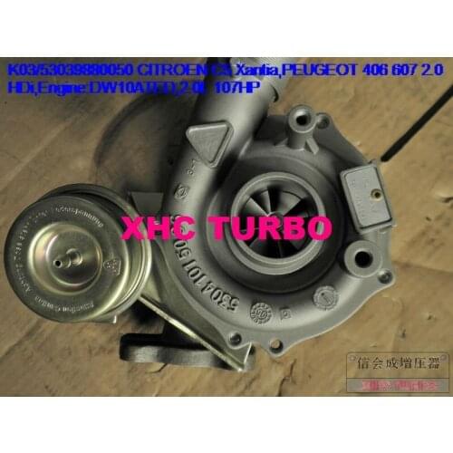NEW K03 53039880050 0375G3 0375G4 Turbo Turbocharger for CITROEN C5 C8 Xantia PEUGEOT 406 607 HDi DW10ATED 2.0L 110HP