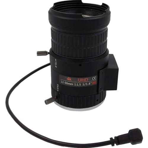 4K 8.0mp HD 12-50mm F1.5 1/1.8" DC/CS Mega pixels Varifocal Lens for Image Format Surveillance CCTV IP Camera