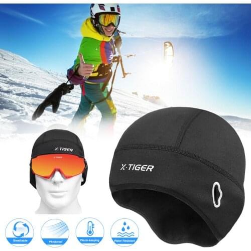 Liner Skull Cap Beanie with Ear Covers Winter Cycling Cap Windproof Thermal Ski Cap Perfect for Winter Sports