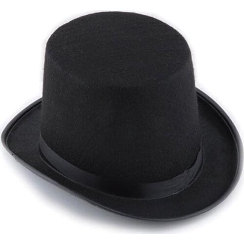 2pcs Adult Festival Party Cap Soft Tophat Felt Hats Creative Magic Hat Party Favors Dress Up Props Show Cosplay Prom Party