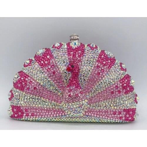 2021 Luxury AB Rhinestone Clutch Purse Elegant Womens Full Diamond Crystal Evening Party Purses And Handbags Fashion Lady Bags