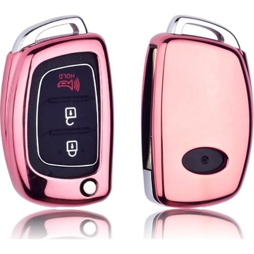 Pink Smart TPU Key Cover Fob Case for Hyundai