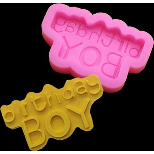 Happy Birthday Chocolate Fondant Silicone Mold Bakeware Cake Dessert Pastries Decorative Art Molding Silikonform