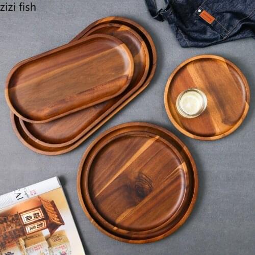 Modern Wooden Snacks Fruit Plate Western-style Home Dining Plate Tableware Hotel Dining Plate Cake Tray Plate Home Decor Modern