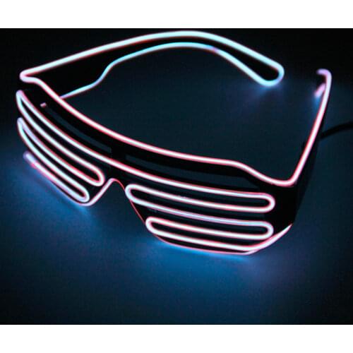 LED Glasses Neon Party EL Glasses EL Wire LED Sunglasses Light Up Glasses Rave Costume Party DJ Eyewear for Birthday Party Decor