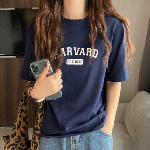 Zoki All-match White Women Letter Casual Slim T-shirt O-Neck Lady Short Sleeve Hot Sale Street Wear Spring Summer New 2021