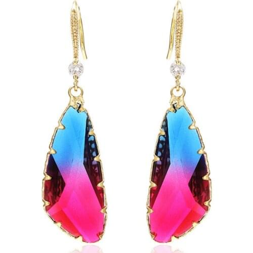 Zlxgirl jewelry metal axe shape stud wedding earrings perfect Dubai gold copper bridal earings zirconia brincos free ship