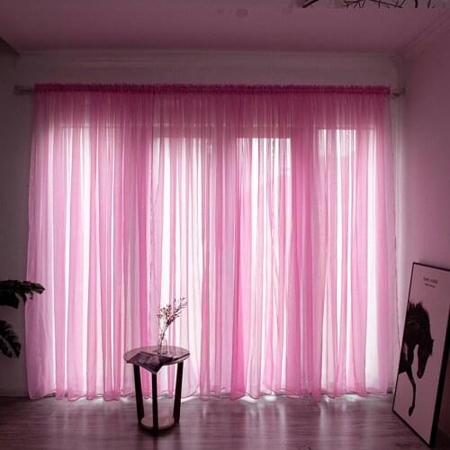27 Solid Color Sheer Curtain For Living Room Window String Curtains Bedroom Drape Panel Tulle Treatments 100x200/200x270cm