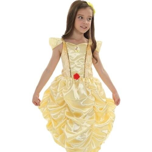Yellow Princess Dresses For Girls Birthday Gifts Festival Party Clothing Halloween Cosplay