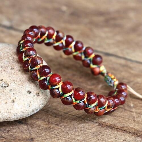 Handmade Bracelet Women Friendship Strand Charm Braided Bracelet Double Layer Cloisonne Beaded Bracelet Jewelry