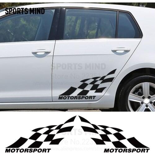 1 Pair SPORTS MIND MOTORSPORT Waterproof vinyl reflective Car Styling Car door sticker Decal exterior accessories For All car