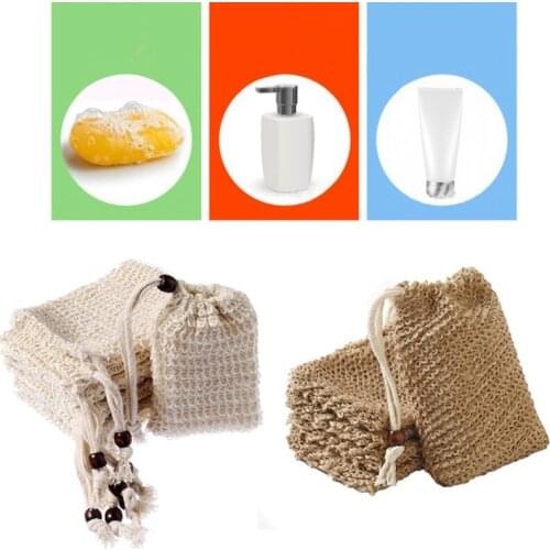 10 Pcs/carton Of Cotton And Linen Soap Bag Simple Natural Sisal Soap Bag Foaming Net Skin Exfoliating And Scrubbing Tool