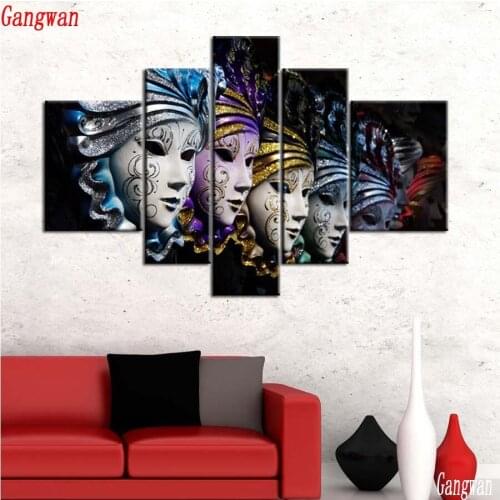 5pcs 5D DIY diamond painting Full diamond mask women diamond embroidery cross stitch Mosaic painting living room decoration