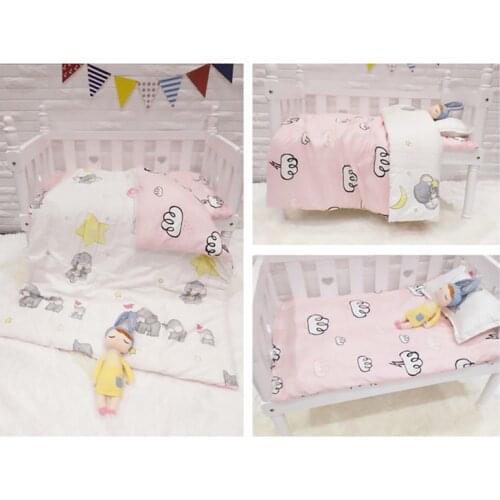 Promotion! 3PCS Cartoon crib baby bedding bed linen baby set cosas para bebe crib quilt cover ,Duvet Cover/Sheet/Pillow Cover