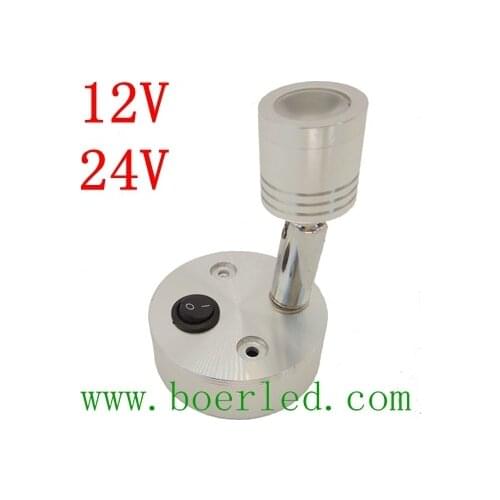 FREE SHIPPING 1W 12V 24V BEDSIDE LED WALL READING LAMP