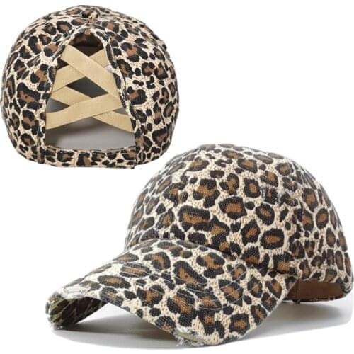 Ponytail Messy Buns Trucker Plain Baseball Visor Cap Unisex Hat Leopard Print Mesh Baseball Caps Hip Hop Sport Hats Accessories