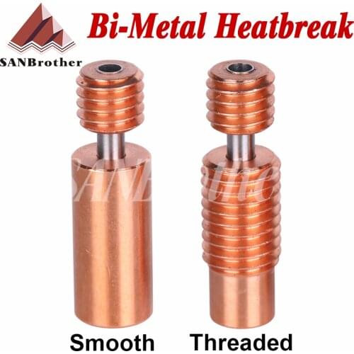 Bi-Metal Heatbreak Bimetal Heat break for E3D V6 hotend heater block for Prusa i3 MK3 Break 1.75MM Filament Smooth
