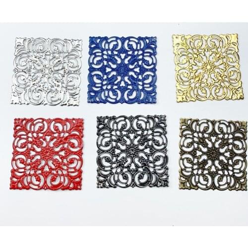 20 pcs 5cm Metal Filigree Flowers Jewelry Accessory DIY Components Findings For DIY Jewelry