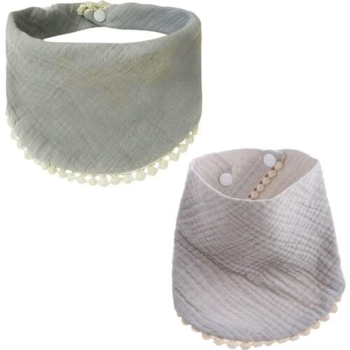 Baby Infants Feeding Bibs Soft Pure Cotton Bandana Saliva Towel Triangle Scarf 69HE