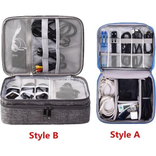 Travel Accessory Digital Bag Power Bank USB Charger Cable Earphone Storage Pouch Large Shockproof Electronic Organizer Package