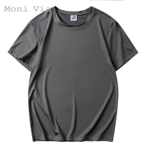 New Trendy Mens T-Shirt Short-Sleeve Solid Color Quick Dry T-Shirts For Men Harajuku Style Casual Loose Mens Tees Male Clothing