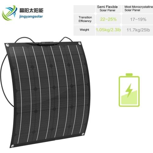 Most efficient flexible solar panel 50w ETFE Laminated flexible solar panel mono solar cell 12v solar charger made in china