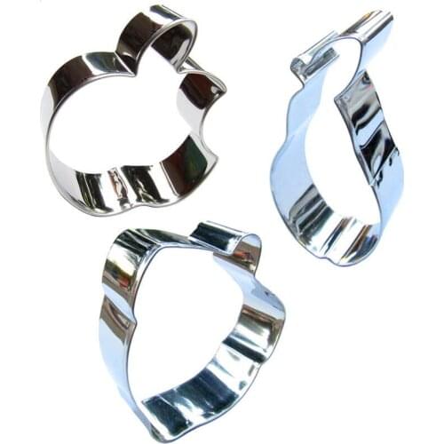 Rotten Apples, Nuts, Big Snow pear Shaped 3 piece biscuit cutting molds, baking tools, cake decorating soft candy tools