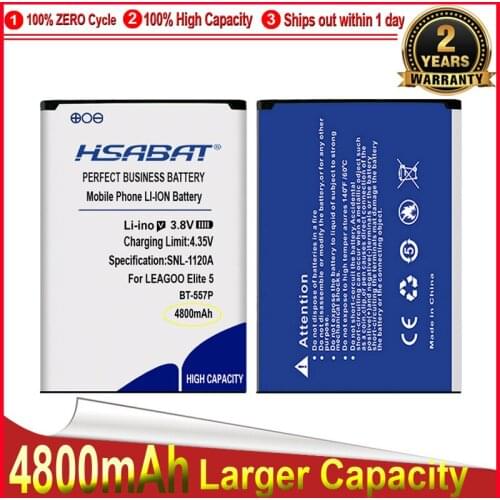 HSABAT 0 Cycle 4800mAh BT-557P Battery for LEAGOO Elite5 Elite 5 High Quality Mobile Phone Replacement Accumulator