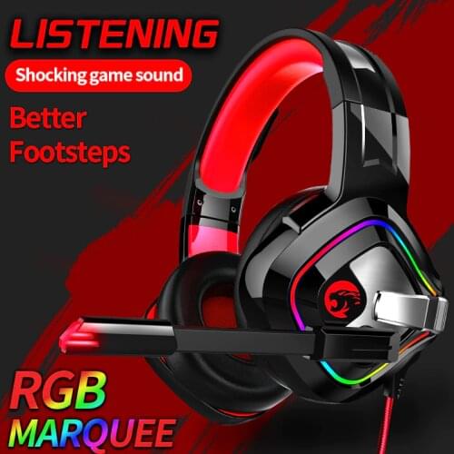 Joinrun A66 PS4 Gaming Headphone 4D Stereo RGB Marquee Earphones Headset with Microphone for New Xbox One/Laptop/PC Tablet Gamer
