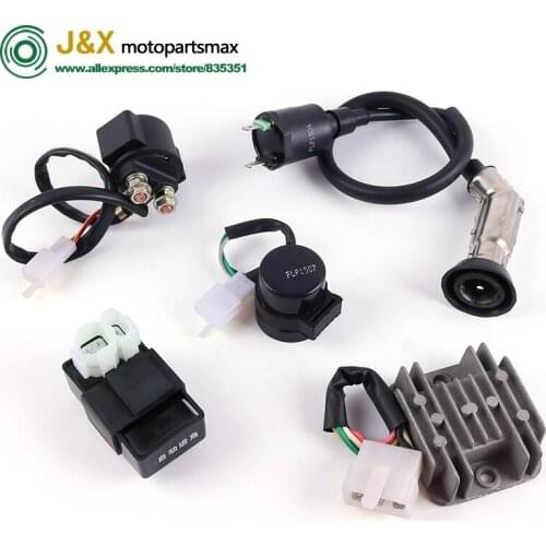 Ignition Coil 6 Pin CDI Solenoid Relay Regulator SET For 50 125 150cc GY6 ATV Go Kart Scooter Moped JCL NST TAOTAO
