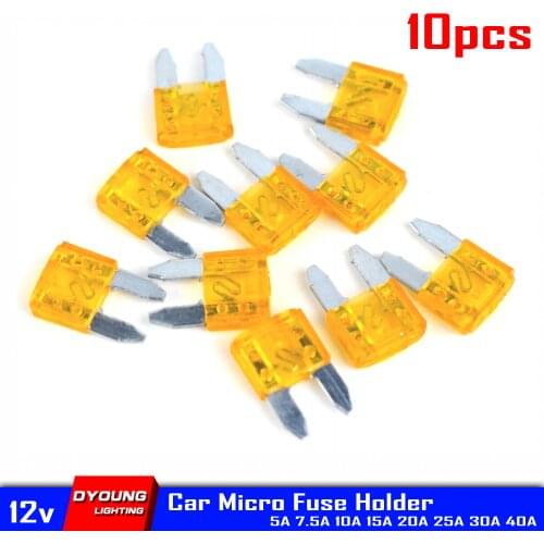 Micro Fuse Waterproof Automatic 12V 5 AMP Small Blade Fuse 7.5A 10A 15A 20A 25A 30A 40A With Standard Solution For Car 10Pcs/Lot
