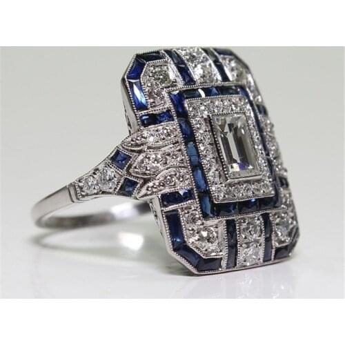 Milangirl Luxury Big Square Rings for Women Jewelry Wedding Crystal Zircon Anel Engagement Anillos Statement Ring s