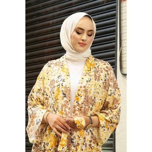 Floral Shabby Double Suit muslim dress women abaya kaftan modest dress abayas for women abaya turkey turkish dresses abayas for