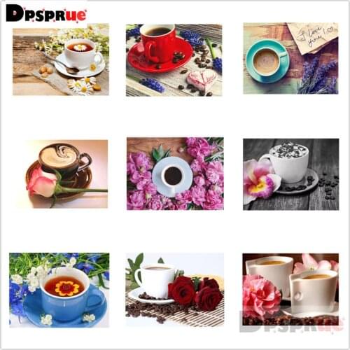 Dpsprue Diamond Painting Kit Cross stitch Full Square/Round Diamond Embroidery Flower 5D DIY Mosaic Home Decoration Gift DC07