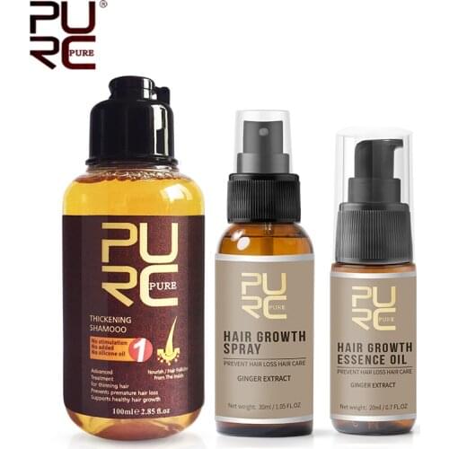 PURC Hot Sale Hair Loss Set Thickening Shampoo & Hair Essence oil & Hair Growth Spray Hair Loss Treatment Help for Hair Growth