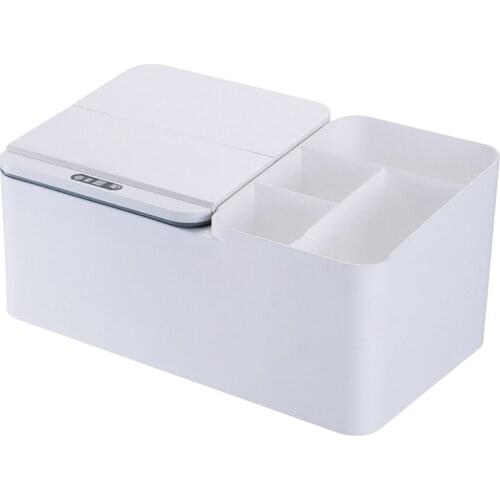 Desktop Smart Induction Storage Box Plastic Battery Operated Desk Organizer Cosmetic Holder Tissue Box Storage Box