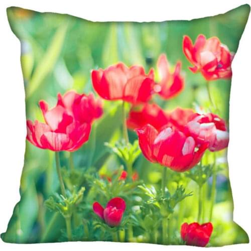 Custom Pillowcase Poppy Flowers Zipper Pillow Cover 35X35,45X45,60X60cm(Two Sides) Print Your Pictures Pillow Cases
