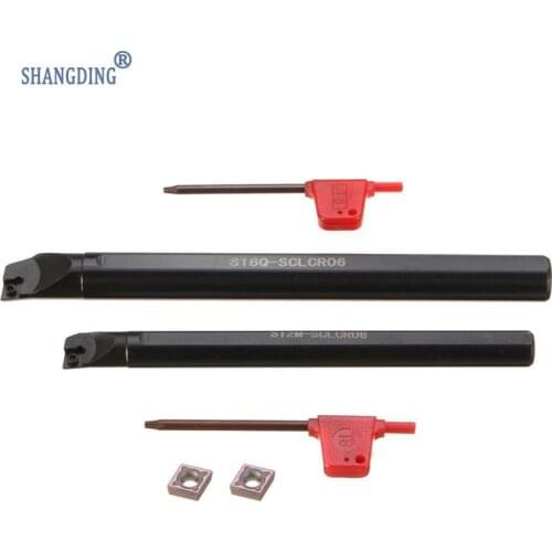 Newest 2Pcs SCLCR 6x100mm And 12x150mm Boring Bar Holder Turning Tool With CCMT0602 95 Degree 2 Sizes Wholesale Price