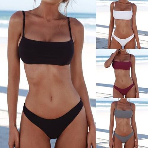 2021 New Sexy Unpadded Brazilian Bikini Set Women Low Waisted Swimwear Swimsuit Female Beach Suit Micro Bikini Bathing Suits