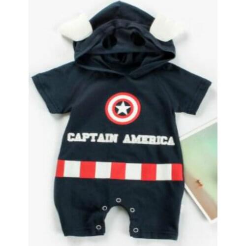 2020 Baby Boys Rompers Bebes Cartoon Spiderman Super Hero Jumpsuit Short Sleeve Hoodies Romper Baby Girl Costume