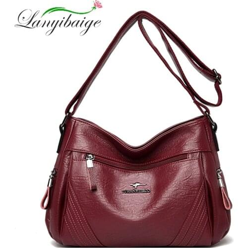 New High Quality Ladies Shoulder Bag Soft PU Leather Messenger Bag Elegant Girl Bolsa Feminina Large Capacity Handbag 2021 New