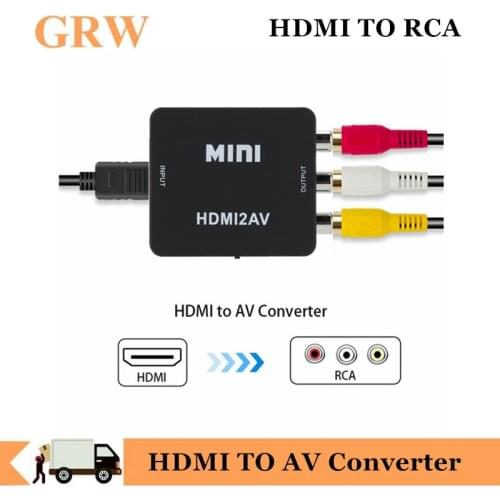 New Arrival HDMI TO AV Converter HD Video Converter Box HDMI to RCA AV/CVSB L/R Video 1080P Mini HDMI to AV Support NTSC PAL