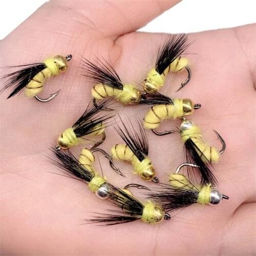 1-25Pcs Fly Fishing Lure Trout Nymph Dry/Wet Flies Nymphs Artificial Bait