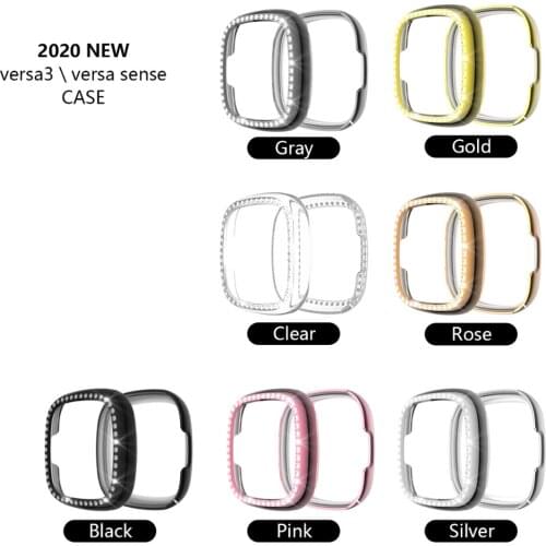 Crystal Protective Case For Fitbit Versa 3/Sense Watch Shell Cover Screen PC Protector Waterproof Anti Shock Bumper New Sale