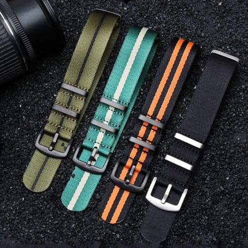 Quality Nylon Natto Strap 20mm 22mm Watch Strap Seatbelt Replacement Belt For James Bond 007 Military Waterproof Watch Band