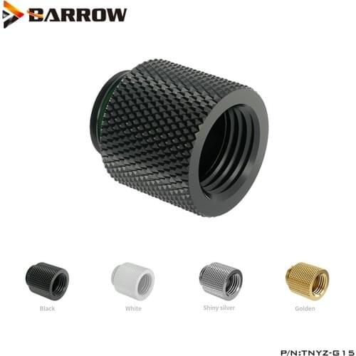 Barrow G1/4" Male To Female 15mm Extension Water Cooling Computer fittings Silver Gold Black White cooler adapter,TNYZ-G15