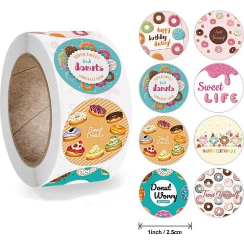 50-500pcs Happy Birthday Sticker Paper Adhesive Stickers Tape Label For Homemade Bakery Gift Packaging Scrapbooking Kids Party