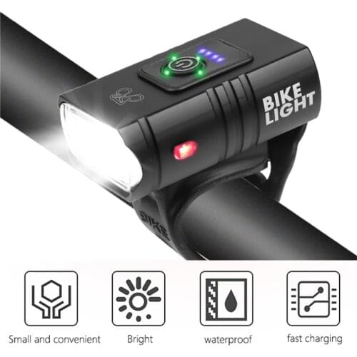 Waterproof Lights Flashlight LED USB Bicycle Headlight Floodlight Night Driving Lights Bike Lamp Riding Accessories Outdoor