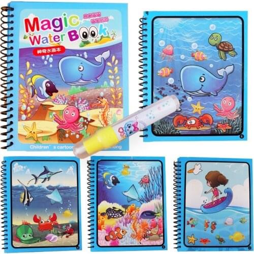 Magic Water Drawing Book Coloring Book Magic Pen Painting Drawing Board for Kids Toys Birthday Gift Repeated Resuable Graffiti