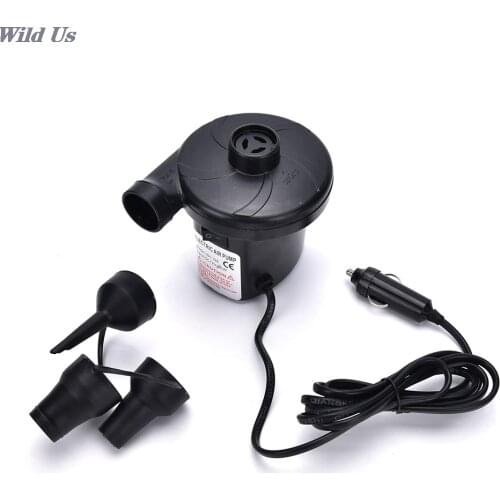 High Quality 12V Car Inflatable Pump Car Auto DC Electric Air Pump Inflator + 3 Nozzles AirBed Mattress Boat